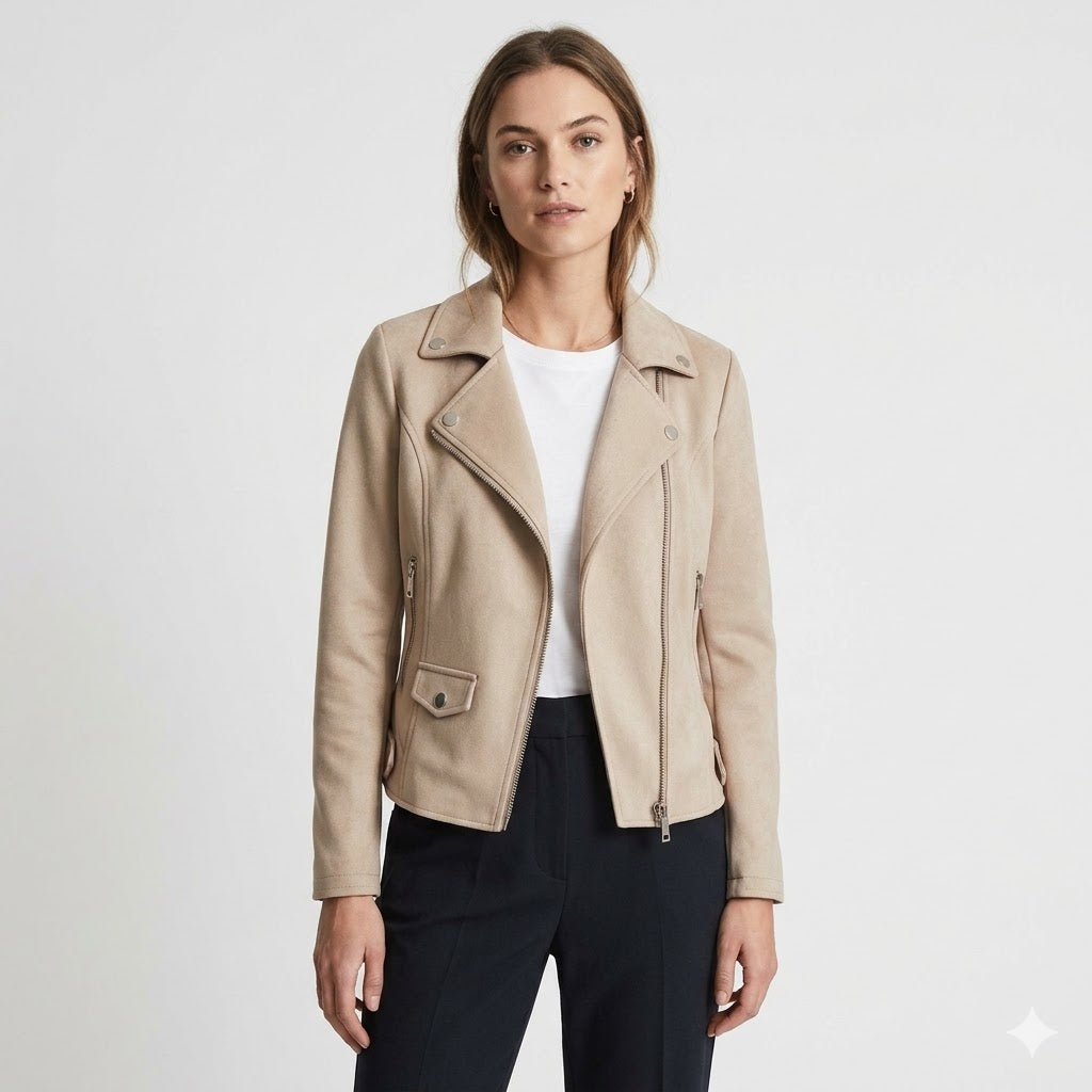 Jane | Camille Laurent Slim Zip-Up Motorcycle Jacket