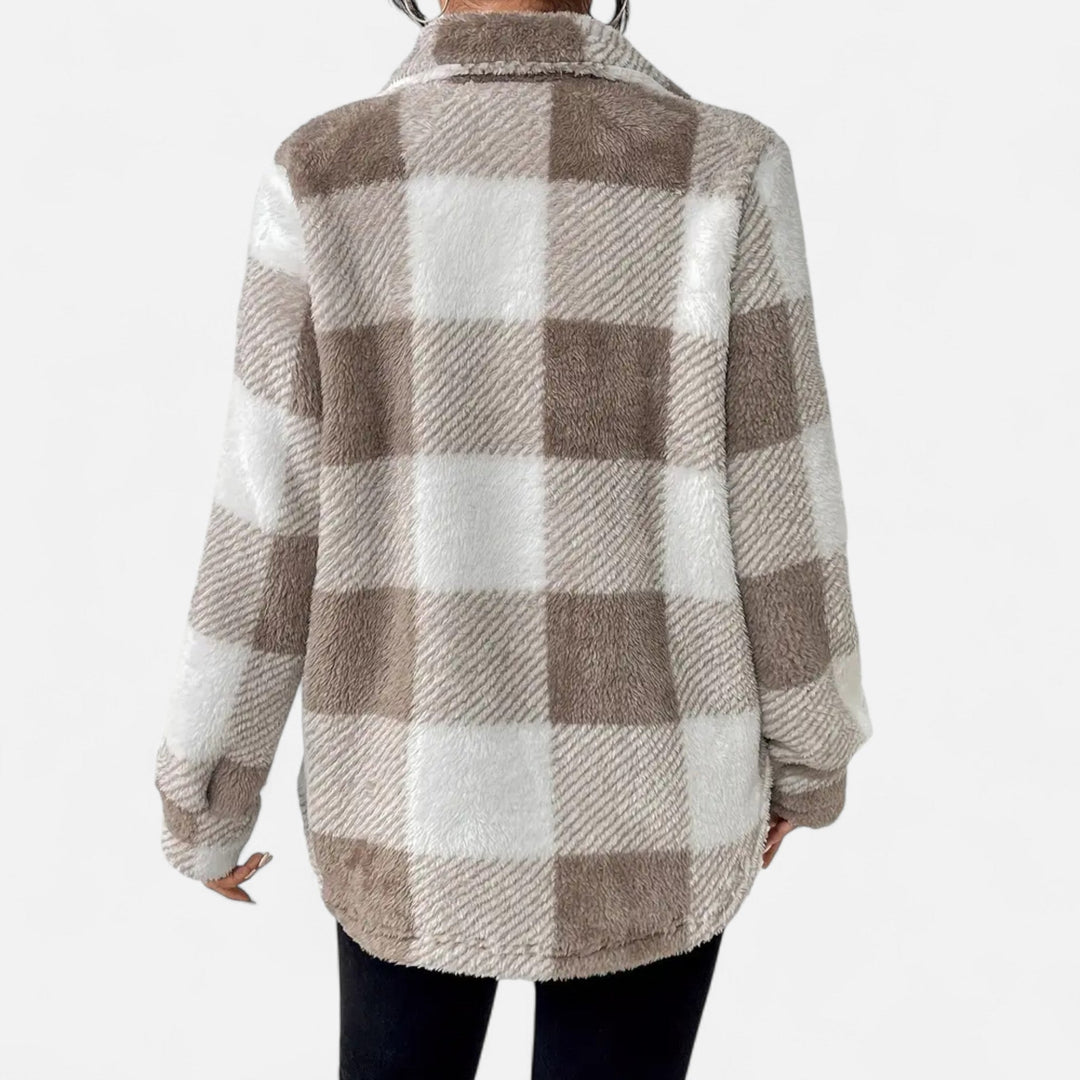 Jane | Sophie Laurent Plaid Plush Sherpa Jacket