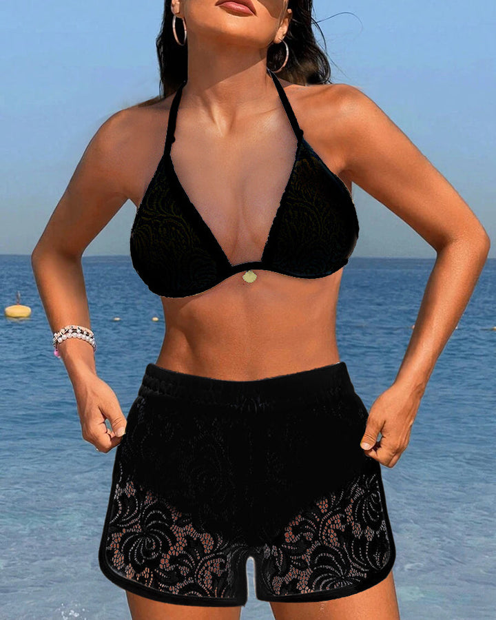 Laluna® | Elegant Plain Lace Bikini Set