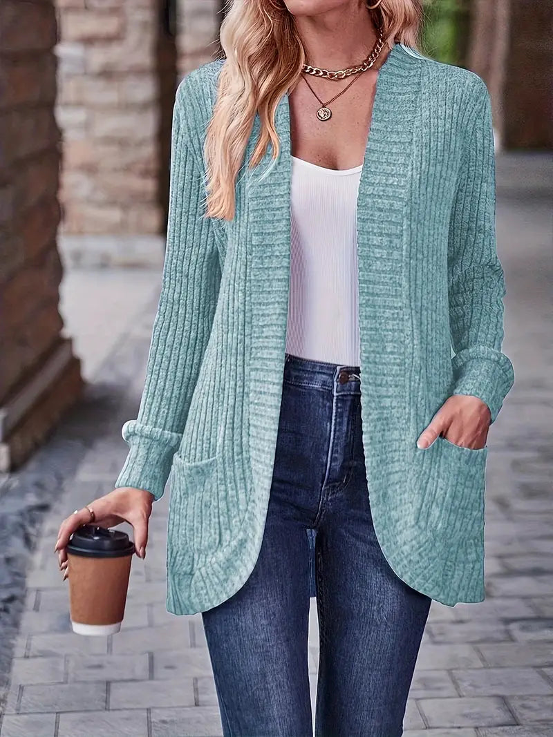 SVEA | Neva Eleganter Rippstrick-Cardigan mit Langen Ärmeln