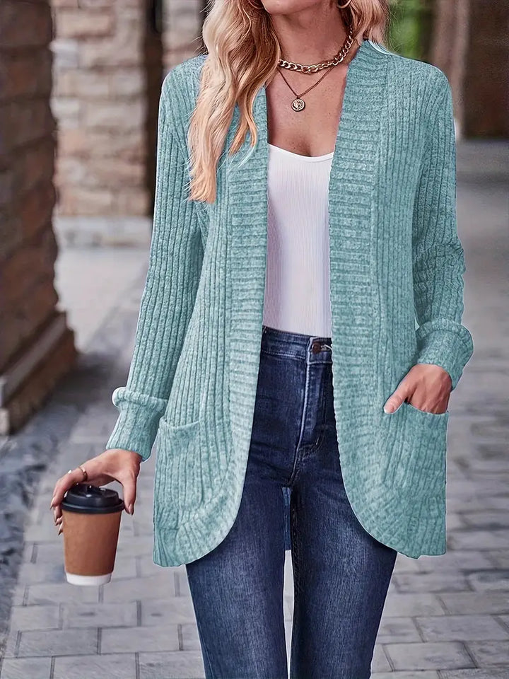 SVEA | Neva Eleganter Rippstrick-Cardigan mit Langen Ärmeln