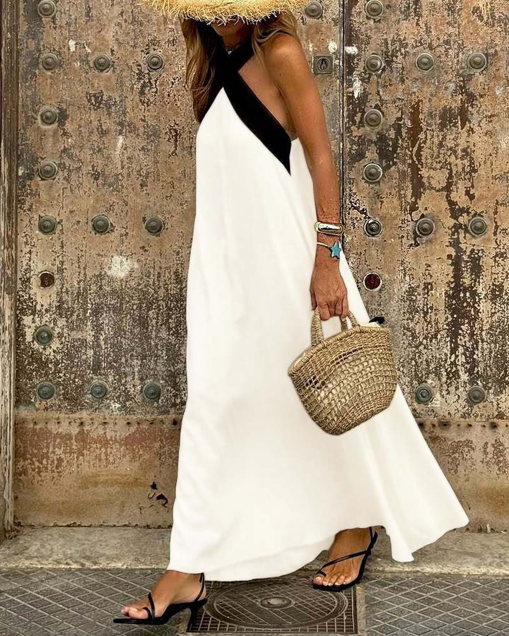 SVEA | Elegantes Kleid mit Kontrastfarbe