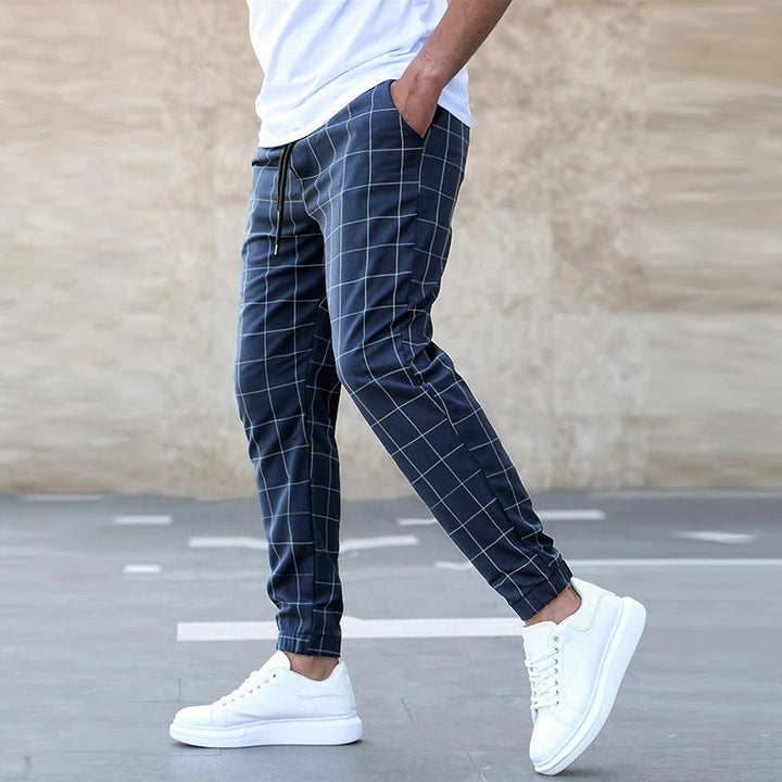 SVEA | Herren Jogginghose kariert – Gerade geschnitten, Casual Streetwear, Frühling Freizeit