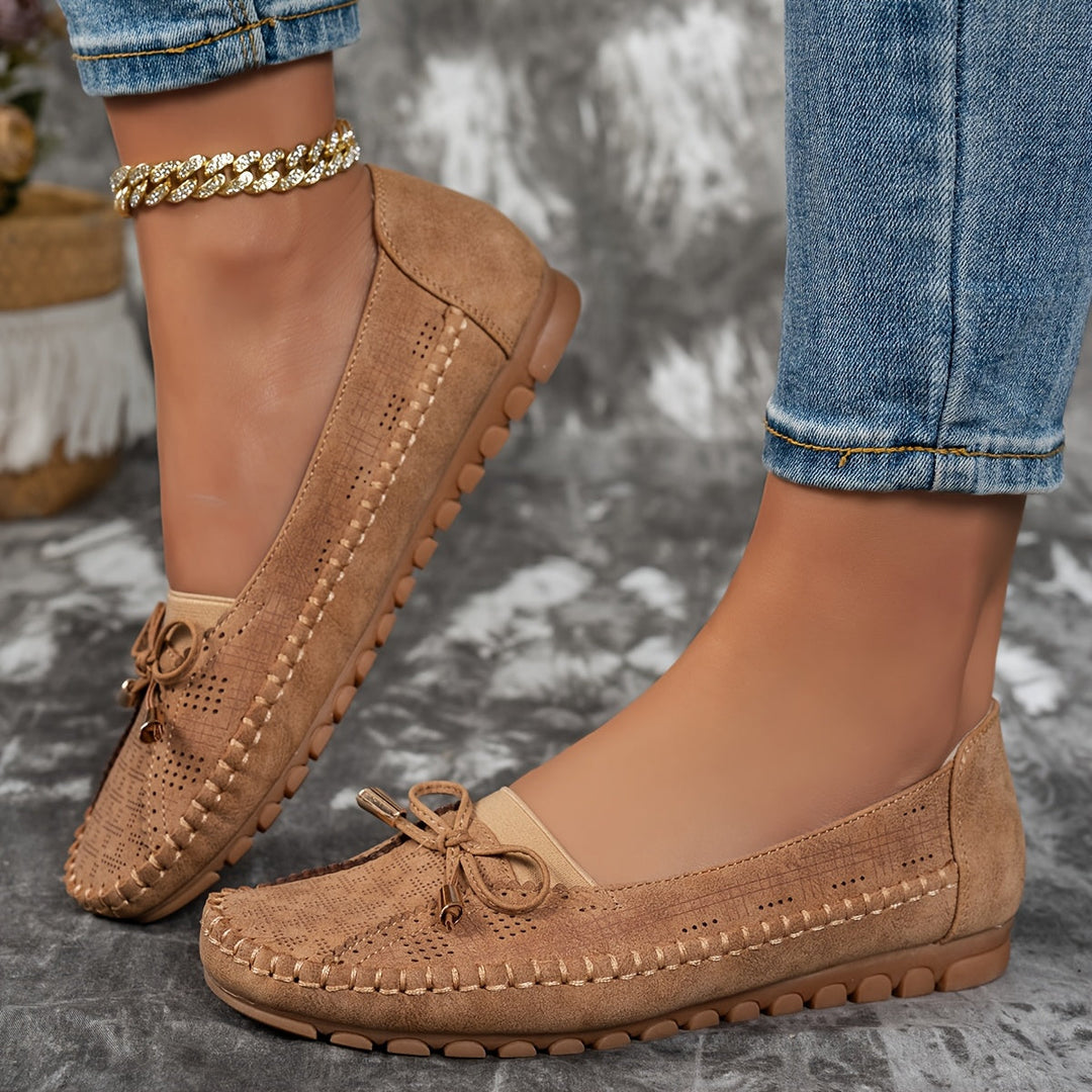 Sabine – Soft Comfort Loafers with Delicate Bow