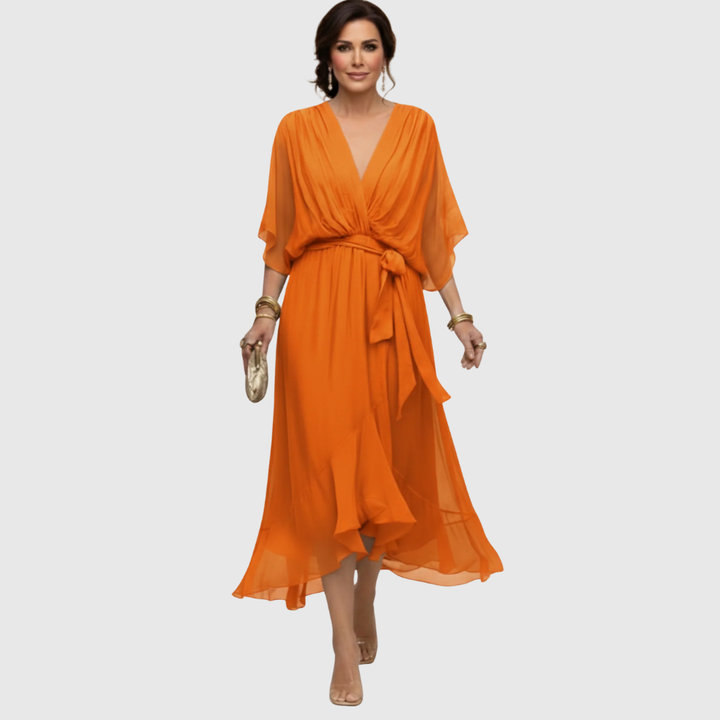 Tilly - Elegant V-Neck Chiffon Dress