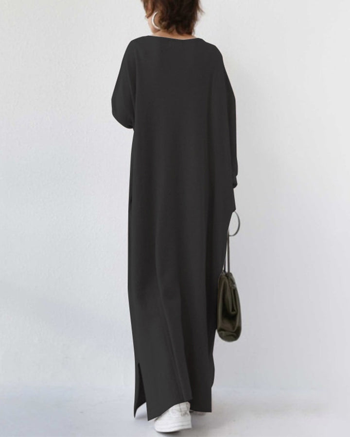 SVEA | Modisches Kleid mit langen Ärmeln und V-Ausschnitt