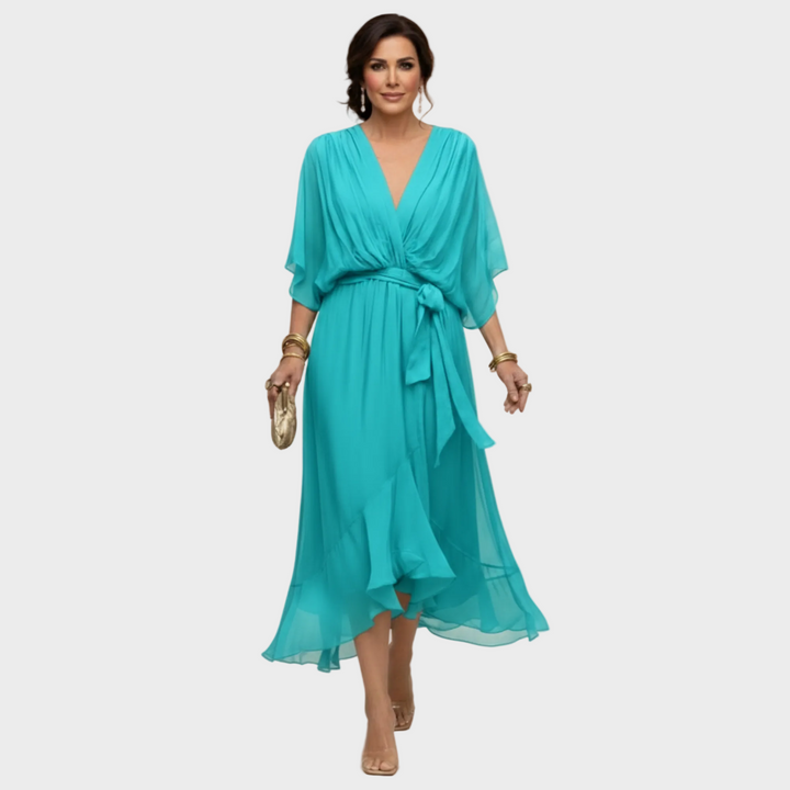 Monica Chiffon - Dress with a V-neck