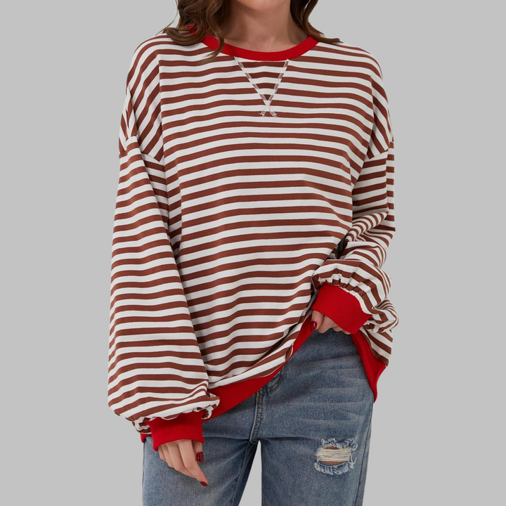 SVEA | Gestreiftes Langarm-Sweatshirt mit Rundhalsausschnitt