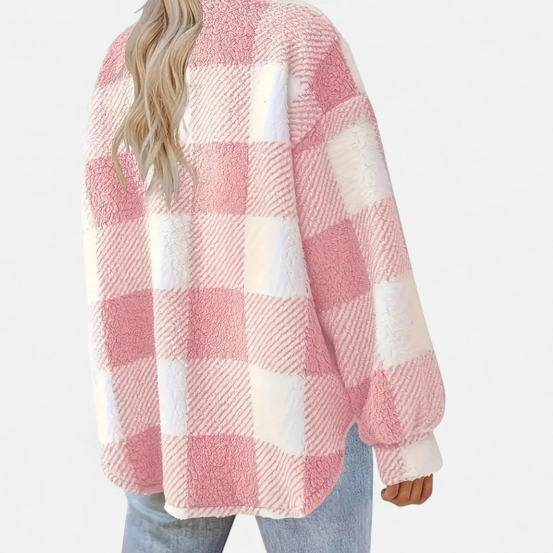 Jane | Sophie Laurent Plaid Plush Sherpa Jacket