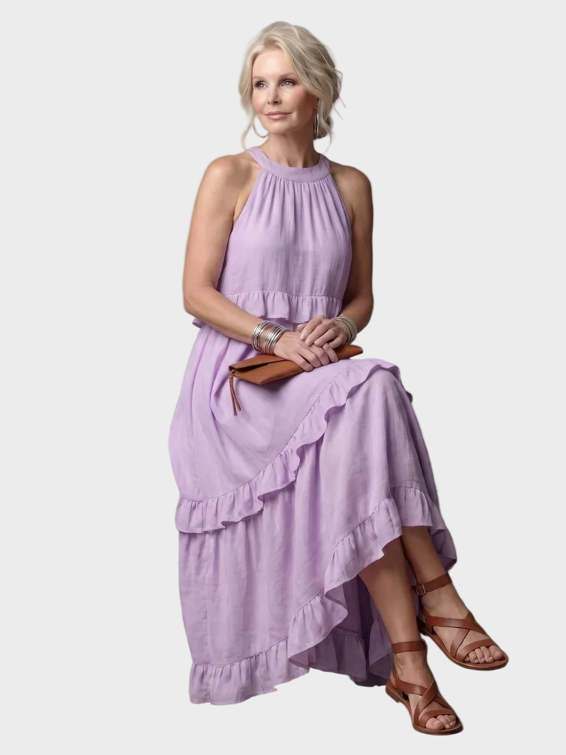 Katia - Maxi Dress with Halter Neck and Ruffles