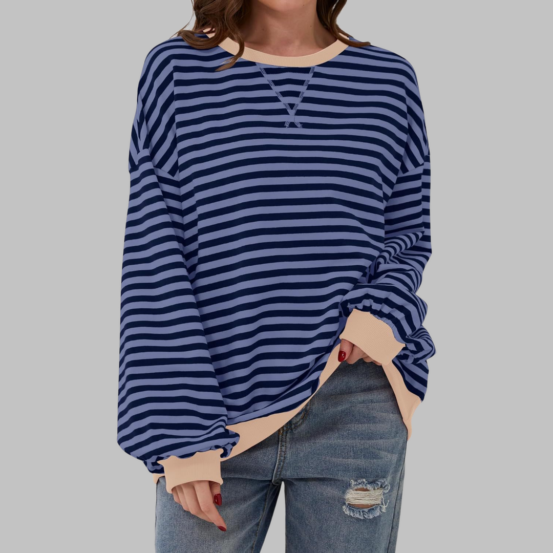 SVEA | Gestreiftes Langarm-Sweatshirt mit Rundhalsausschnitt