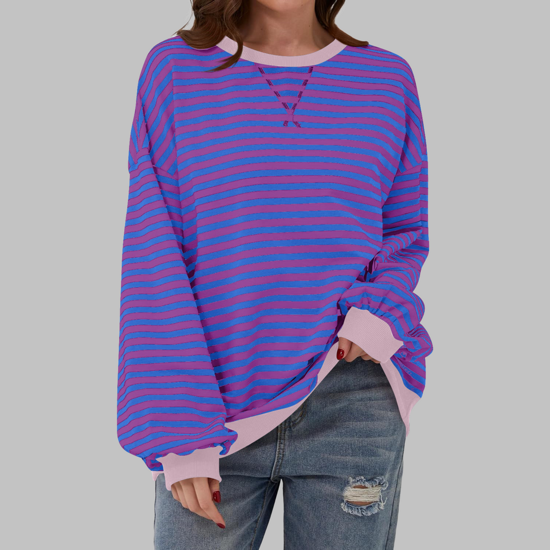 SVEA | Gestreiftes Langarm-Sweatshirt mit Rundhalsausschnitt