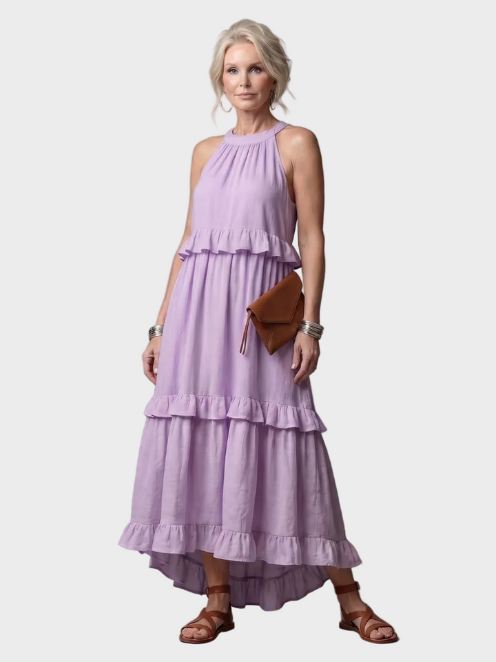 Katia - Maxi Dress with Halter Neck and Ruffles