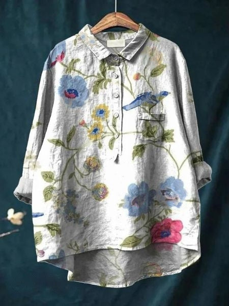 SVEA | Florale Französische Vintage-Bluse