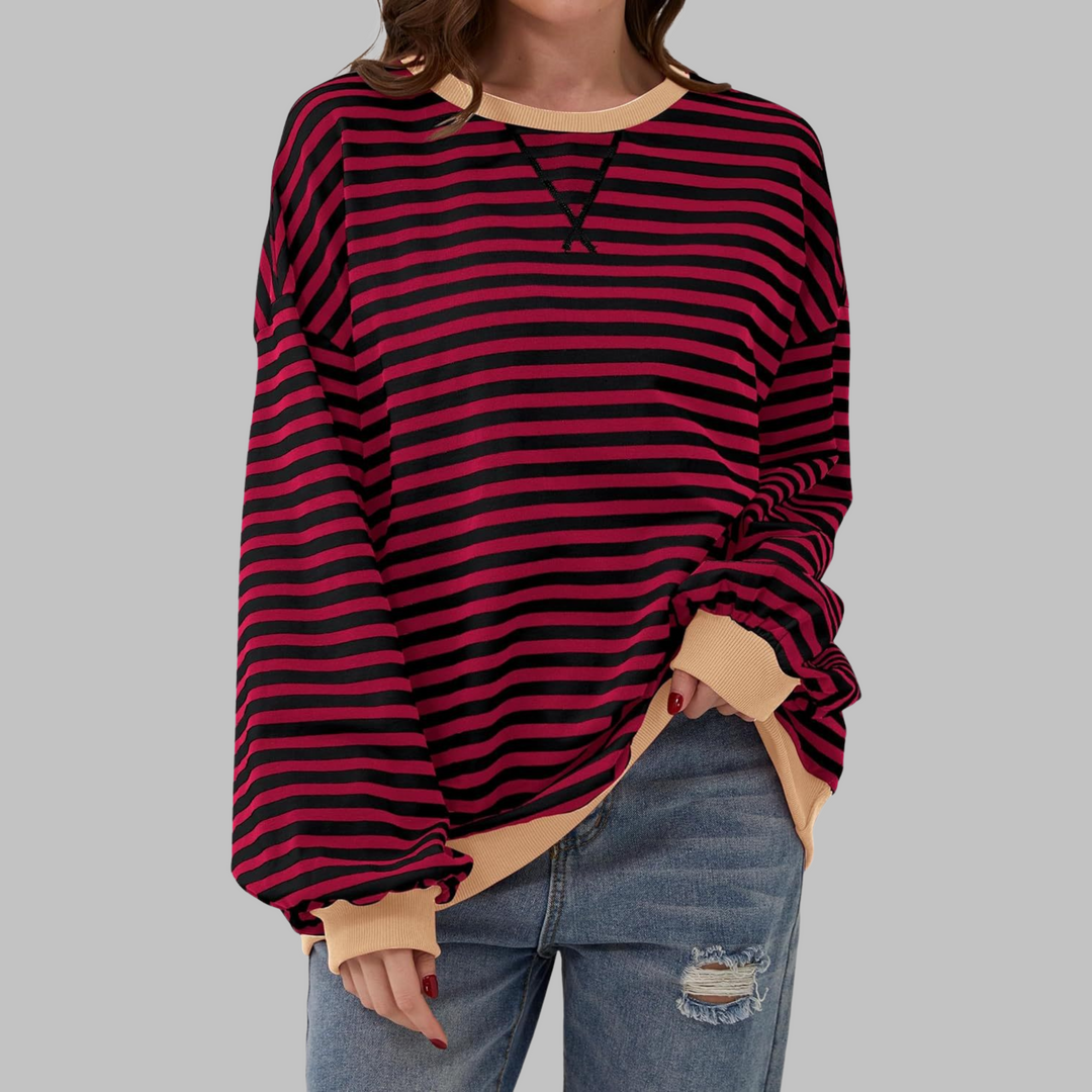 SVEA | Gestreiftes Langarm-Sweatshirt mit Rundhalsausschnitt