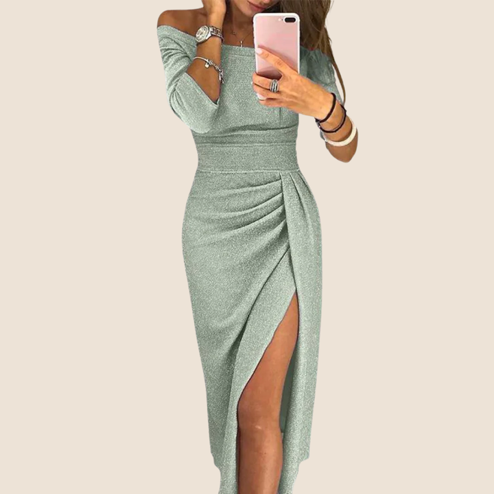 SVEA | Schickes Maxikleid mit Neckholder und Eleganter, Fließender Passform
