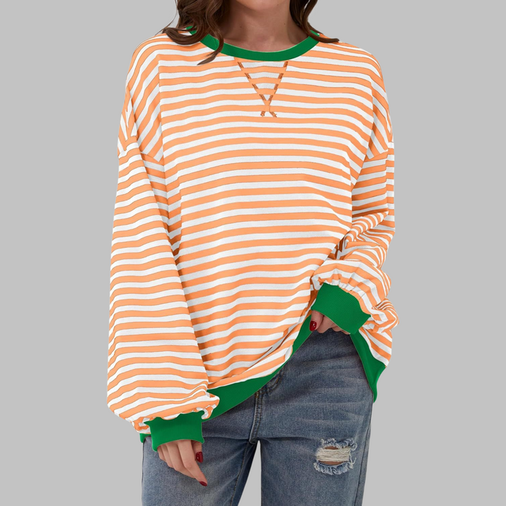SVEA | Gestreiftes Langarm-Sweatshirt mit Rundhalsausschnitt
