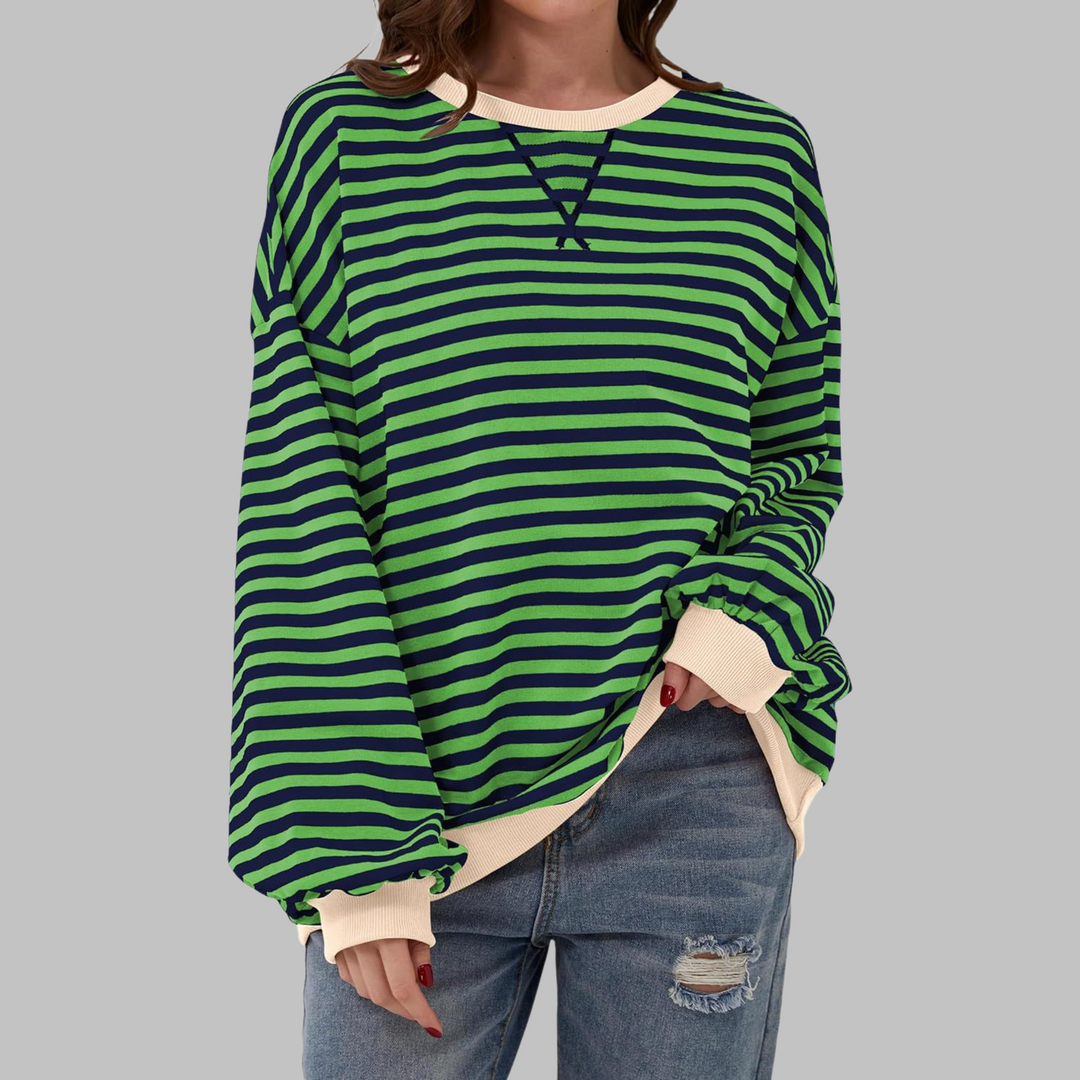 SVEA | Gestreiftes Langarm-Sweatshirt mit Rundhalsausschnitt
