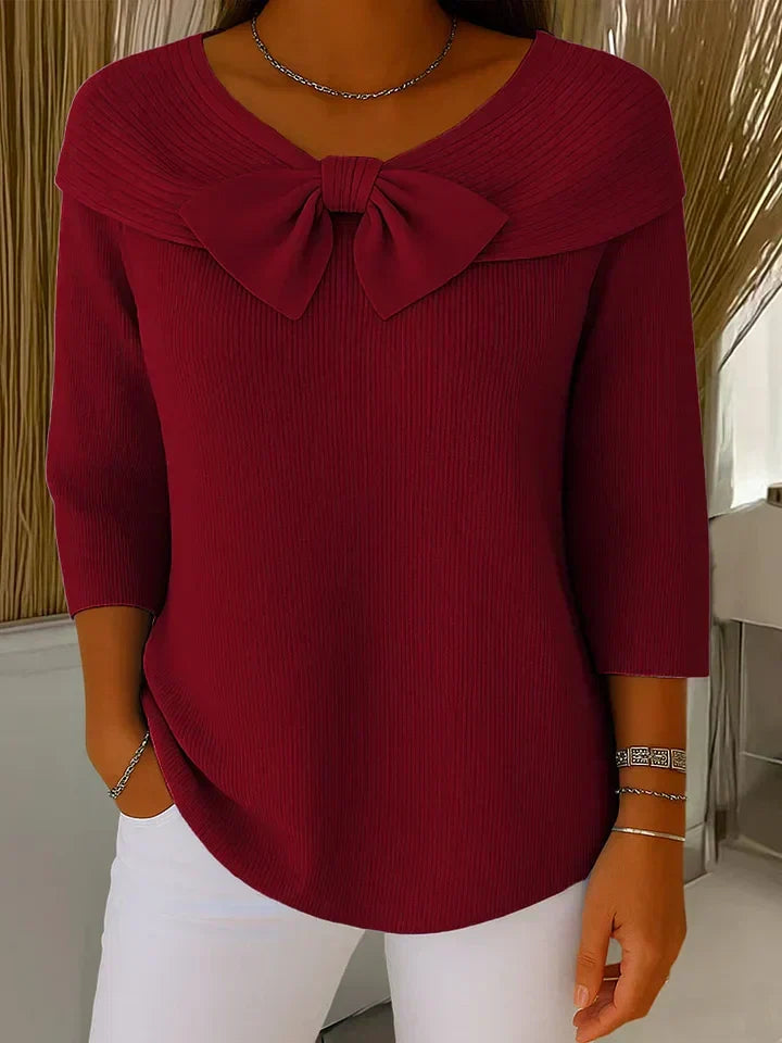 Jane | Bow-Detail Crew Neck Sweater