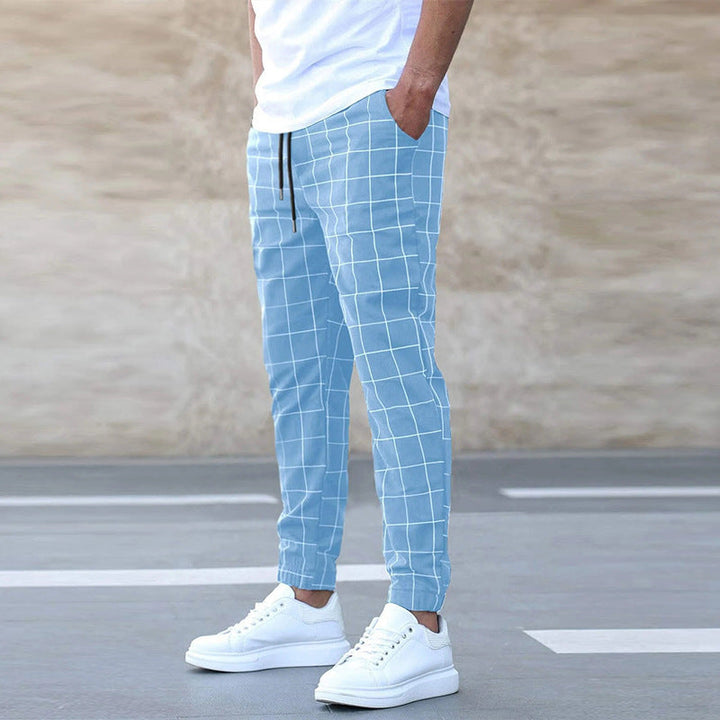 SVEA | Herren Jogginghose kariert – Gerade geschnitten, Casual Streetwear, Frühling Freizeit