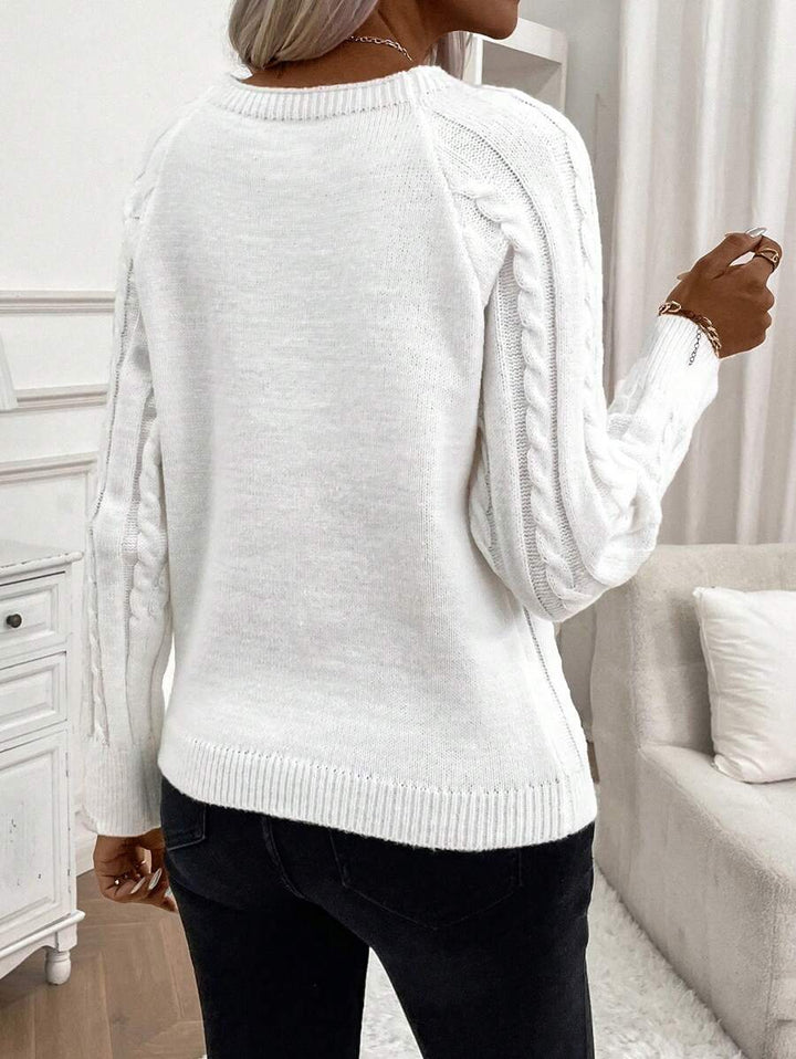 Jane | Cable-Knit Sweater with Button Detail