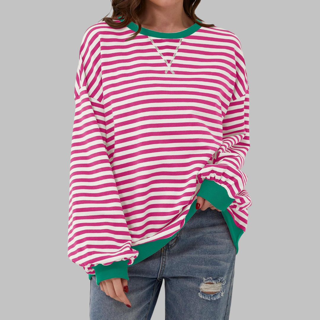 SVEA | Gestreiftes Langarm-Sweatshirt mit Rundhalsausschnitt