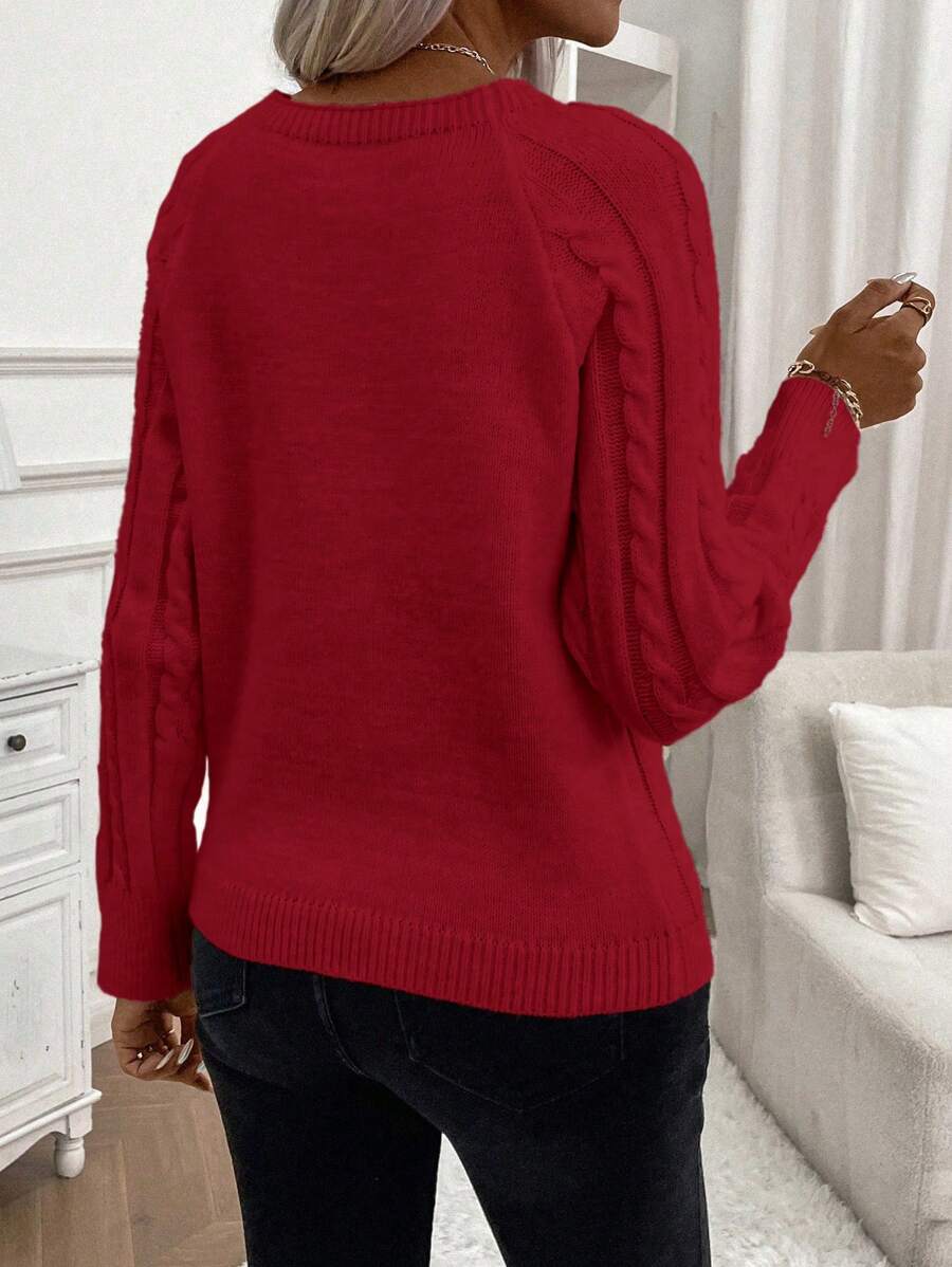 Jane | Cable-Knit Sweater with Button Detail