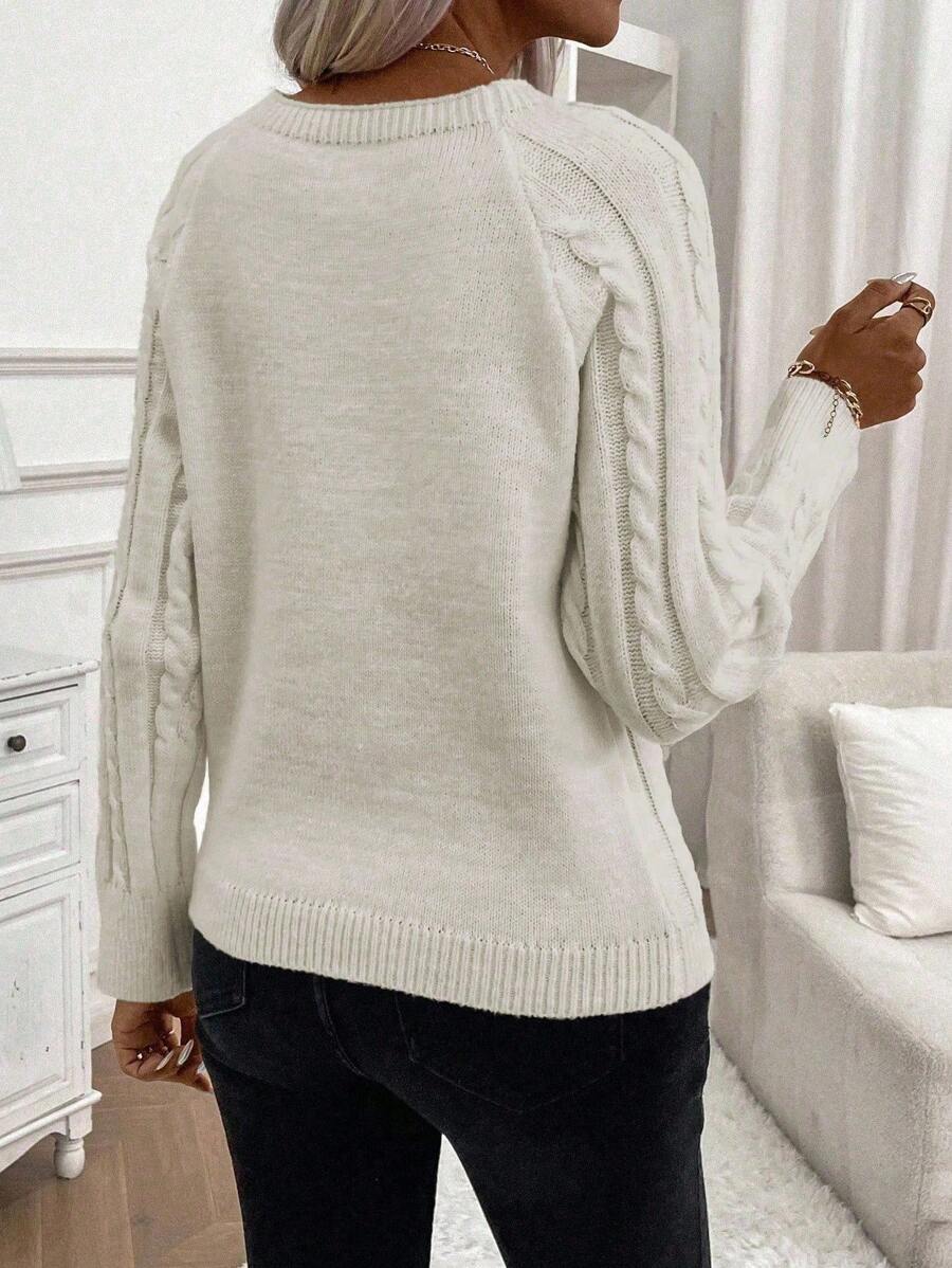 Jane | Cable-Knit Sweater with Button Detail