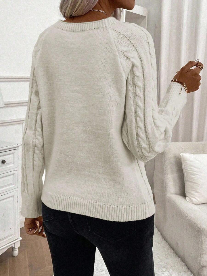 Jane | Cable-Knit Sweater with Button Detail