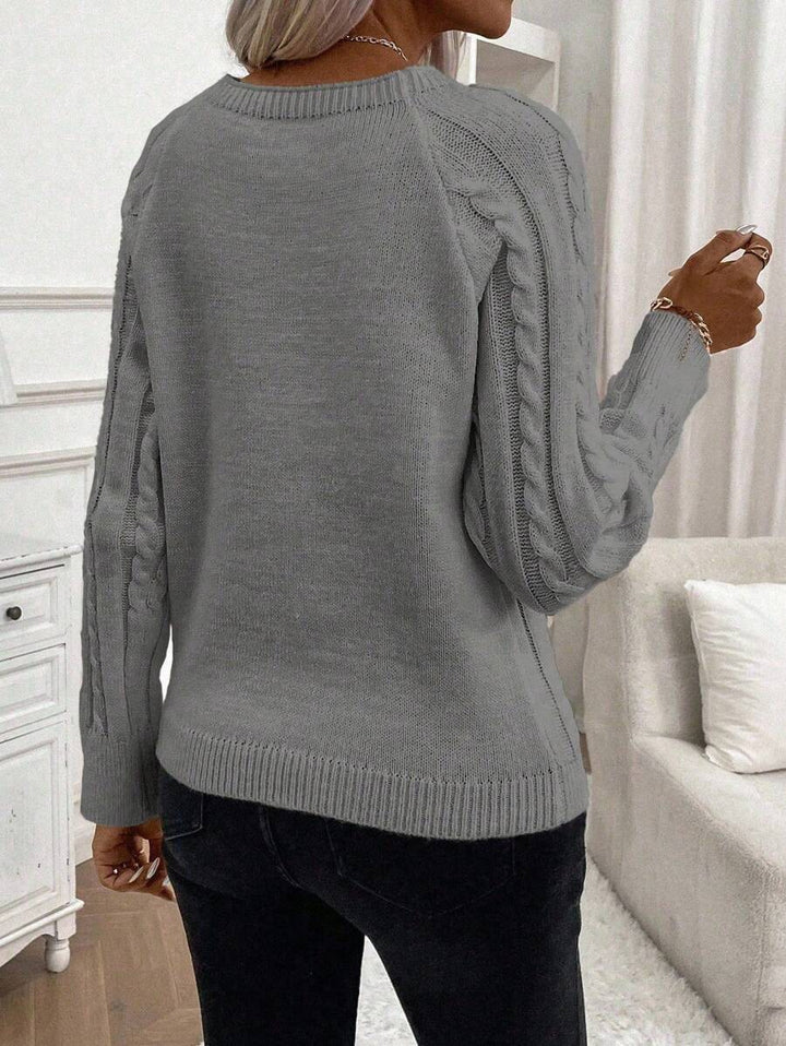 Jane | Cable-Knit Sweater with Button Detail