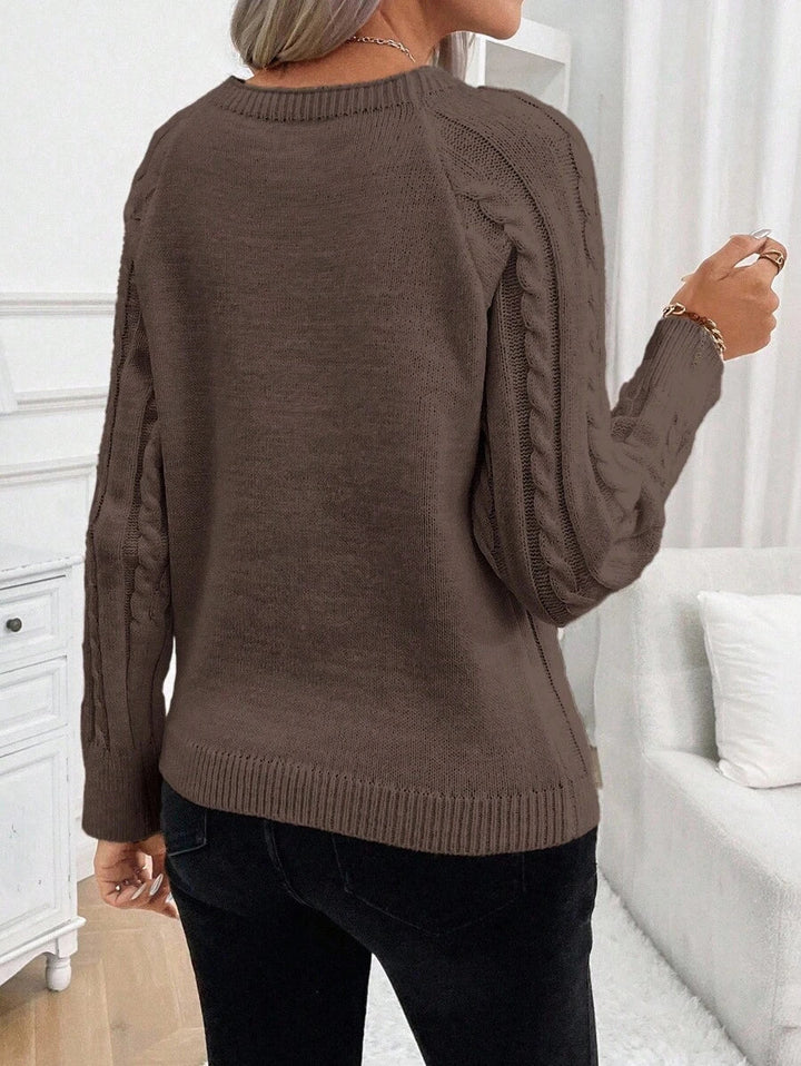 Jane | Cable-Knit Sweater with Button Detail