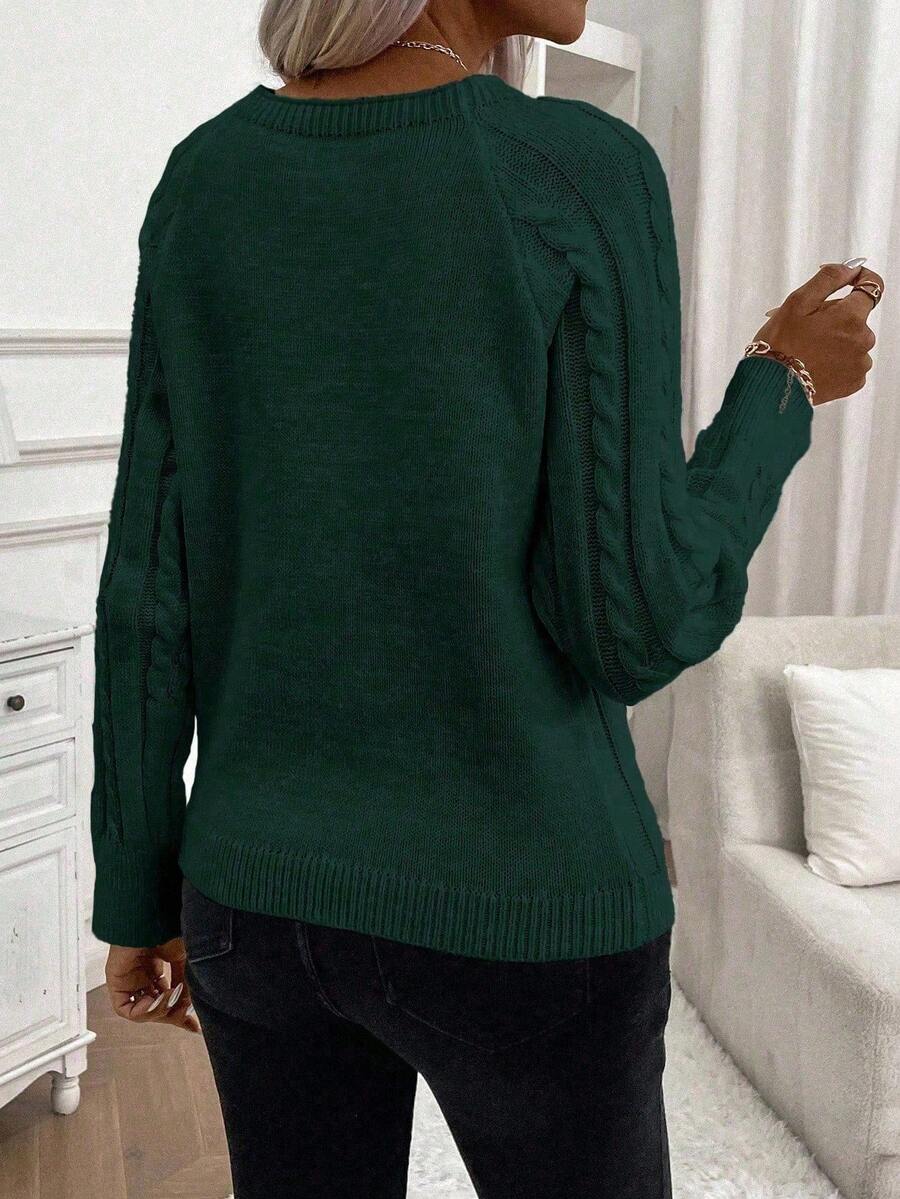 Jane | Cable-Knit Sweater with Button Detail
