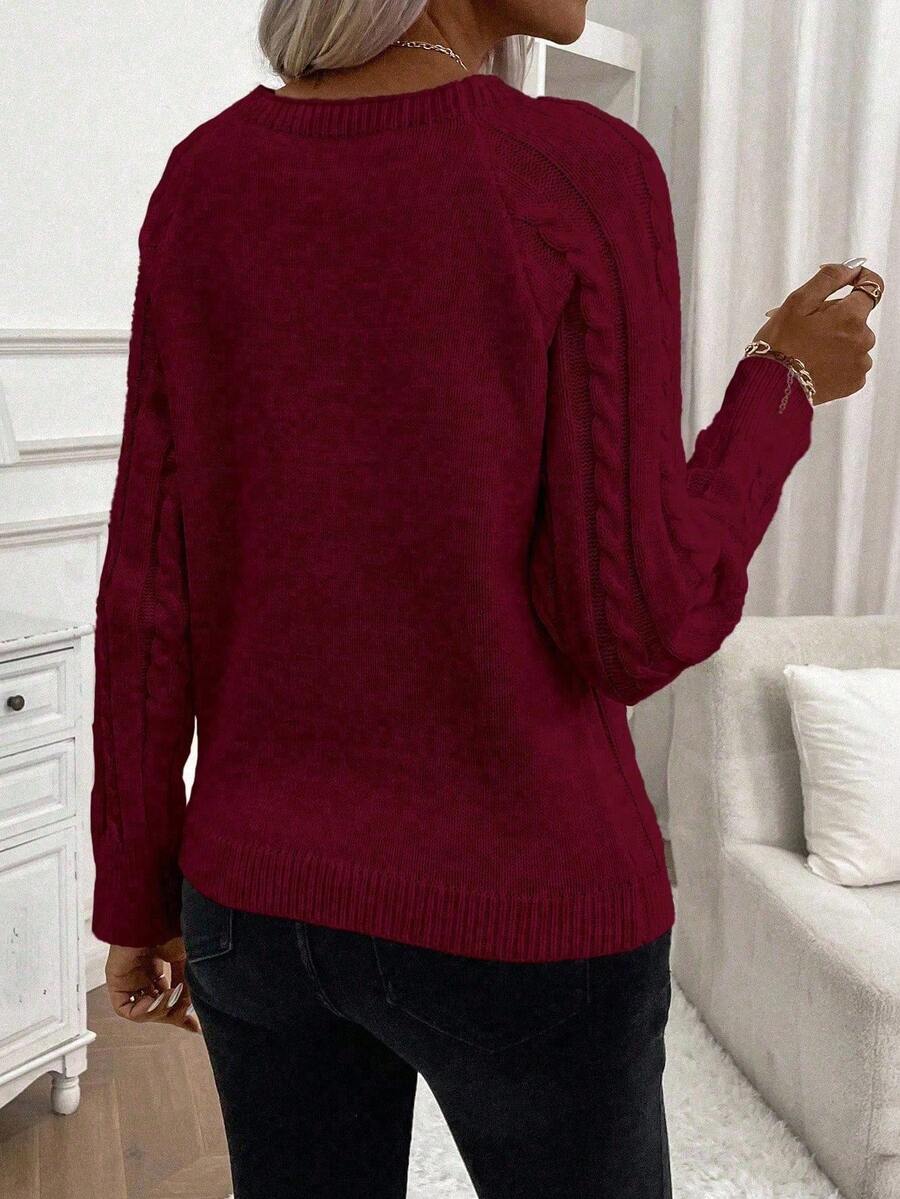 Jane | Cable-Knit Sweater with Button Detail