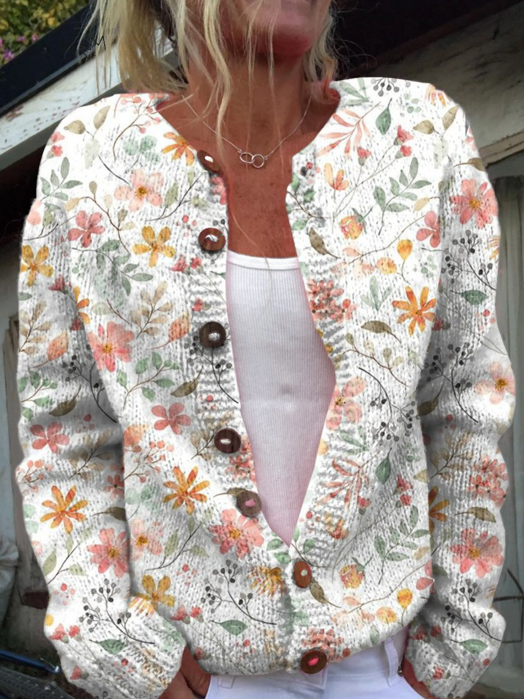 SVEA | Cardigan mit Kleinem Blumendruck