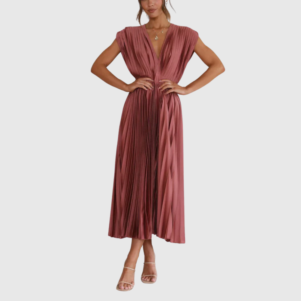 Isla – Elegant Pleated Maxi Dress