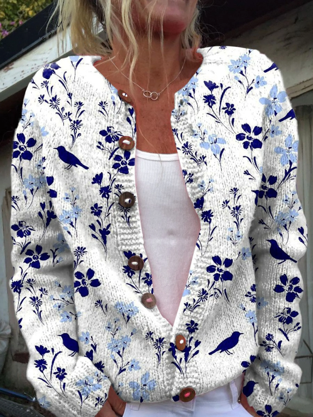 SVEA | Cardigan-Pullover mit Vintage-Blumendruck II