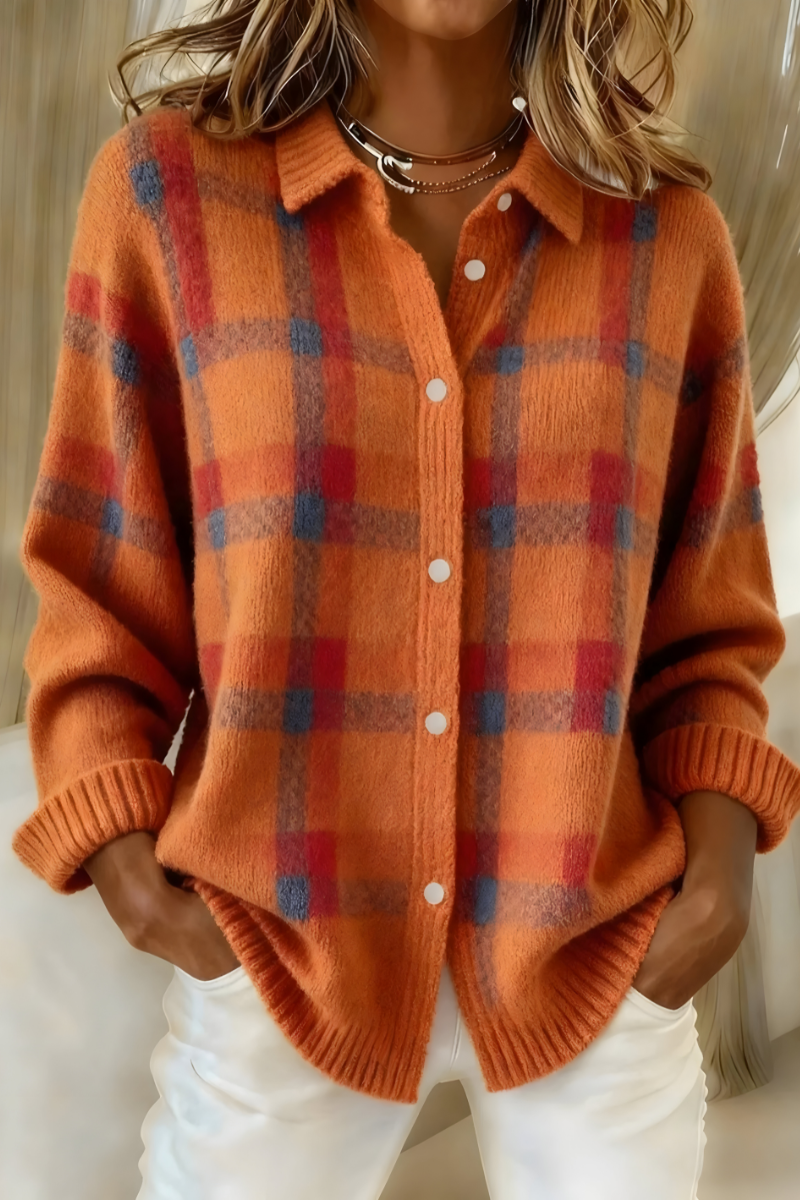 SVEA | Tesa Gemütlicher Karo-Cardigan