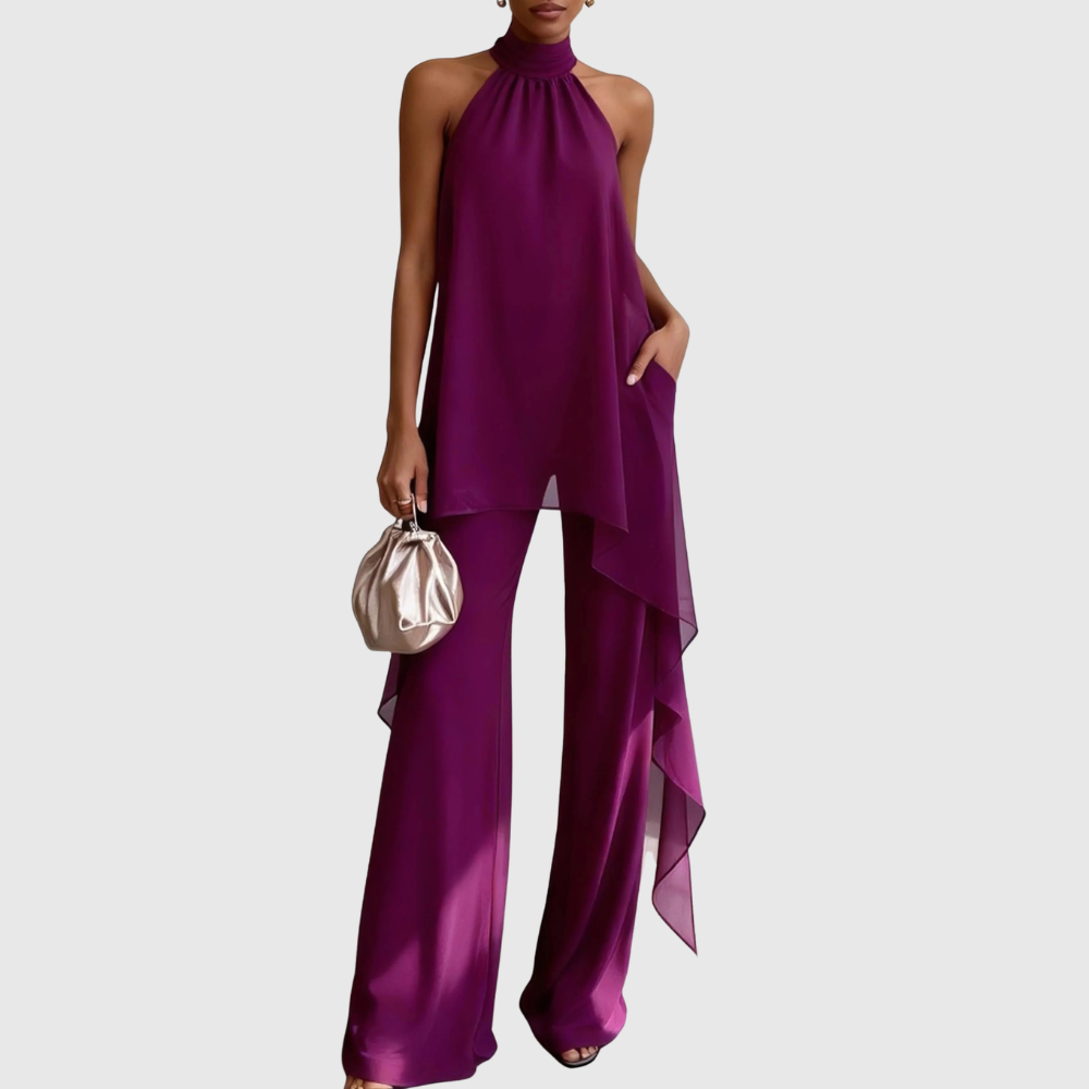 Violet – Elegant Halter Two-Piece Set