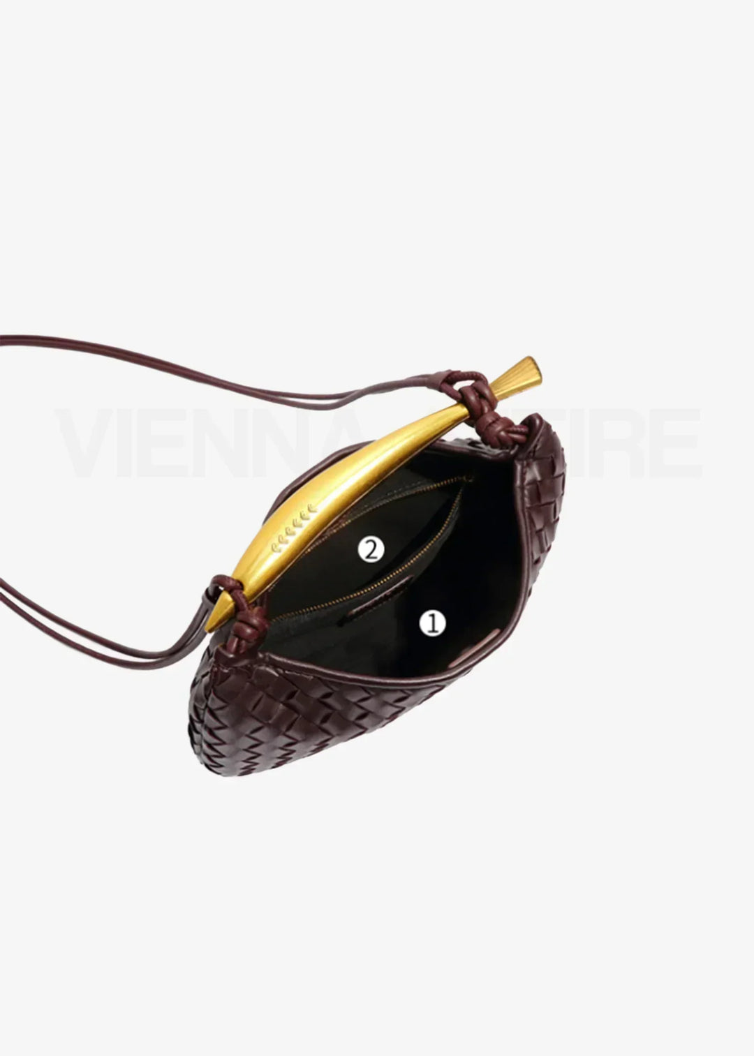 Jane | Gewebte Tasche mit Goldgriff