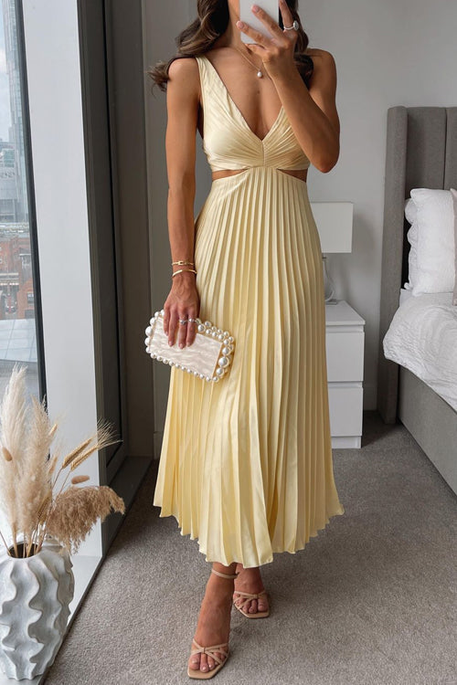 Isabella – Pleated Occasion Maxi Dress
