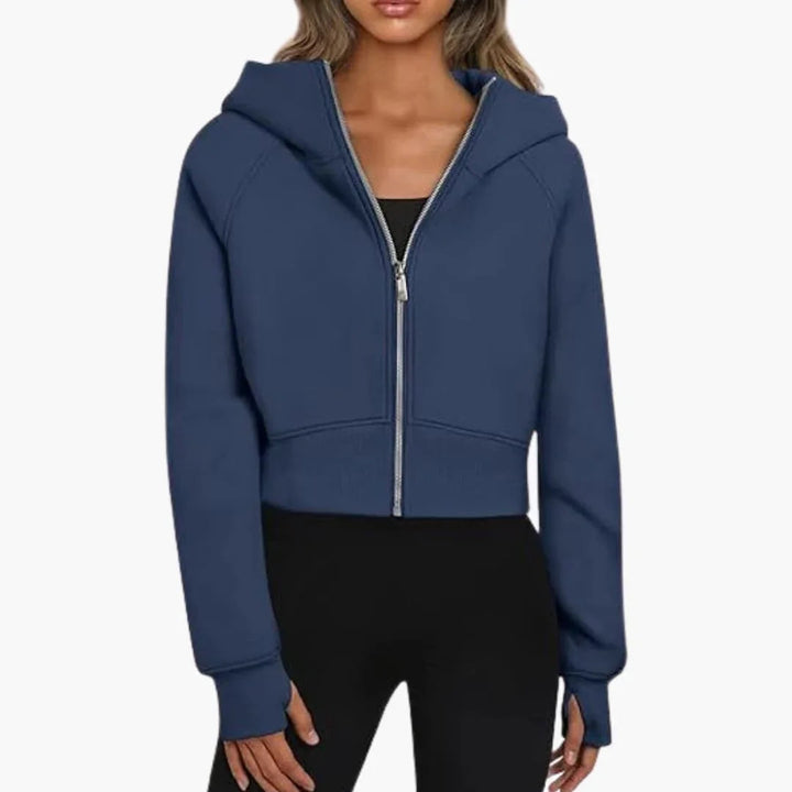 Jane | Sophie Laurent Cropped Zip-Up Hoodie