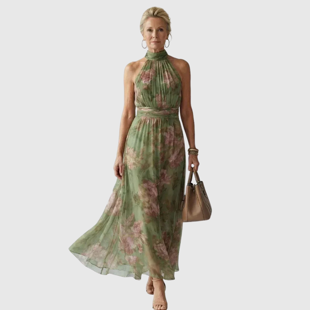 Laelia - Elegant Floral Halter Dress
