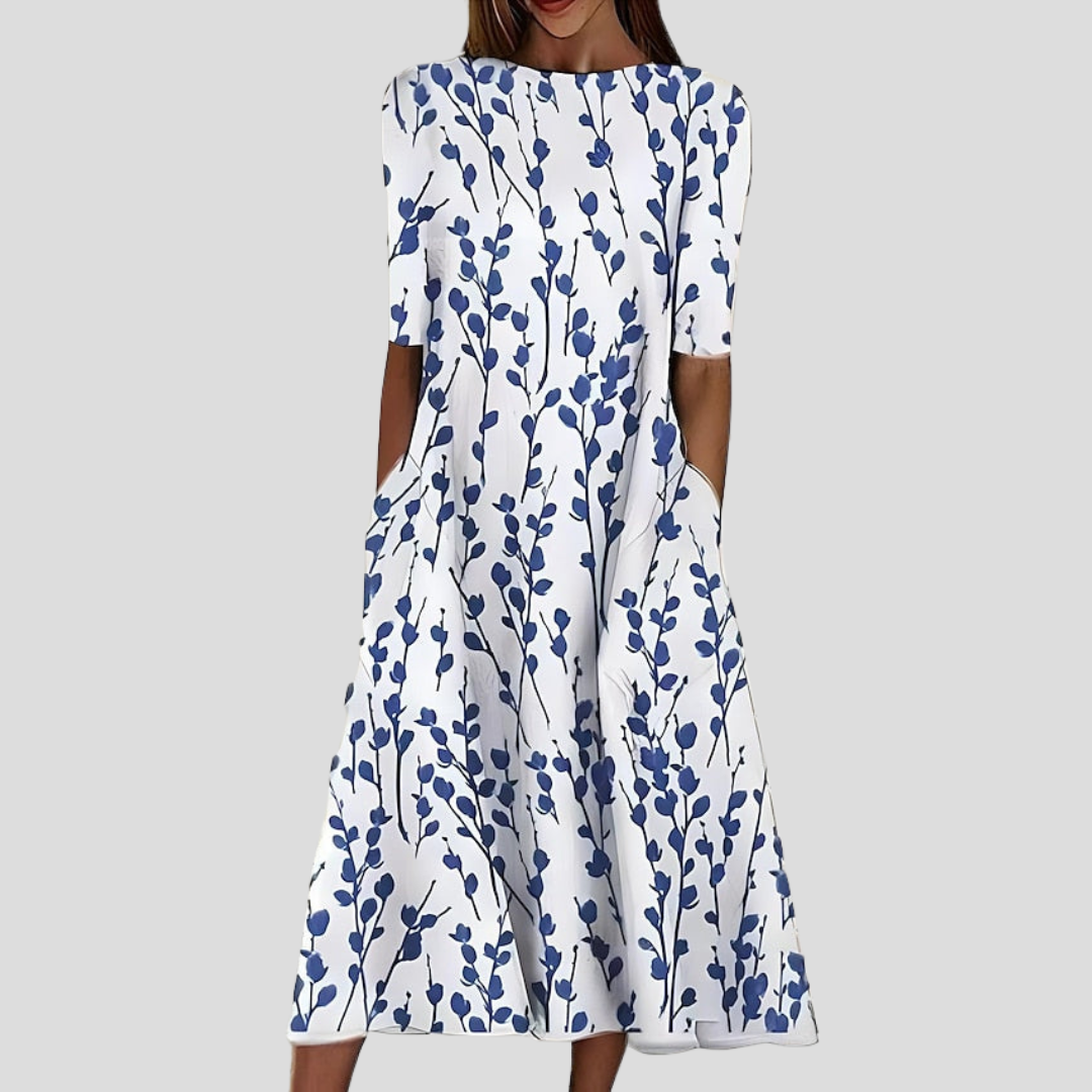 SVEA | Küstenblumen Midi Kleid
