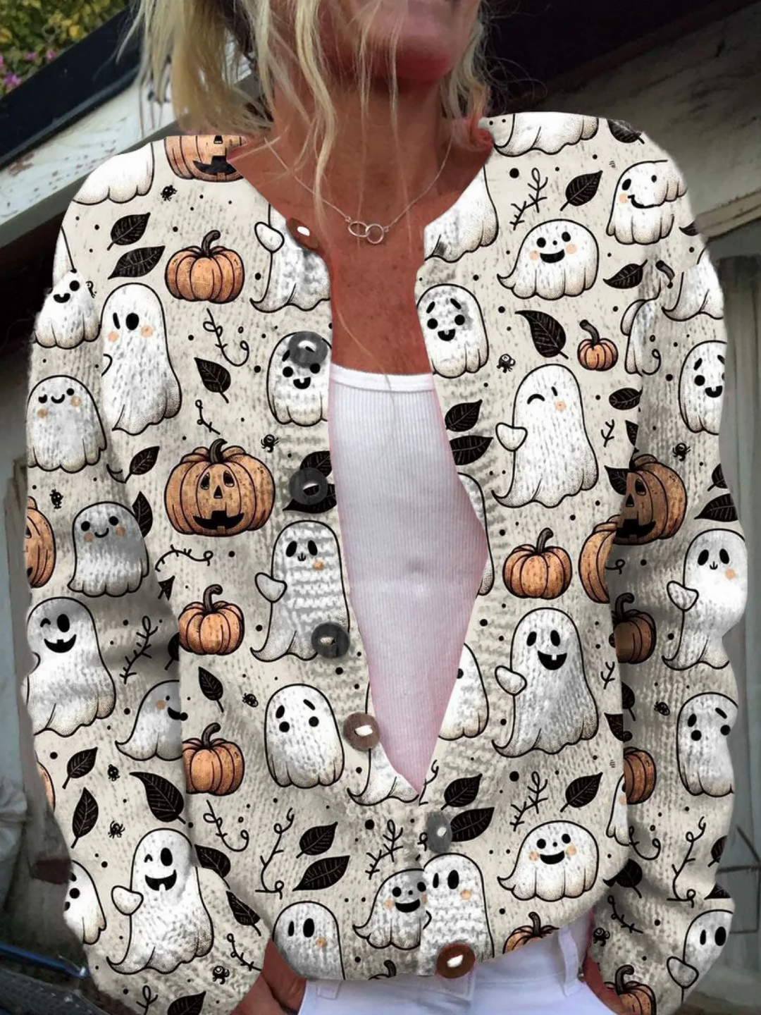 SVEA | Halloween-Gespenst-Cardigan-Pullover