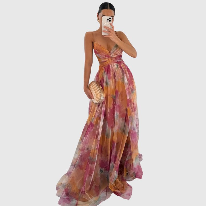 Alexa - Enchanting Floral Print Maxi Dress