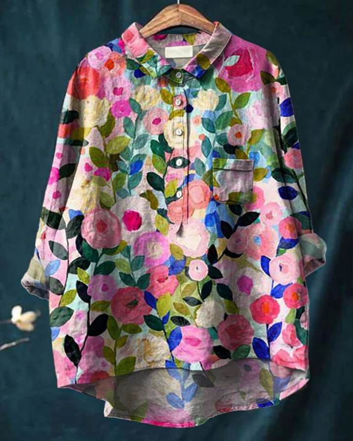 SVEA | Florale Französische Vintage-Bluse