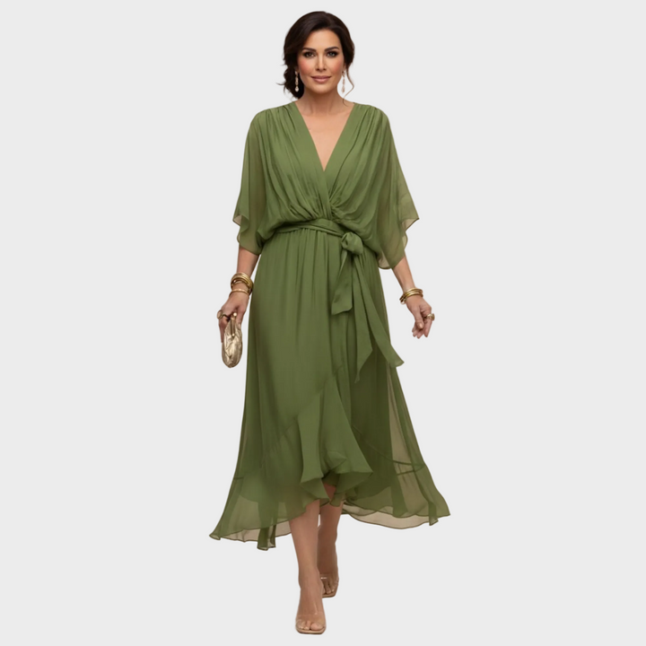 Monica Chiffon - Dress with a V-neck