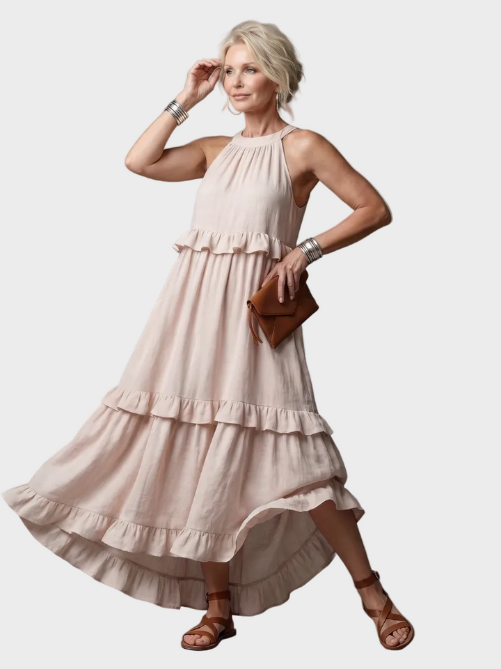 Katia - Maxi Dress with Halter Neck and Ruffles