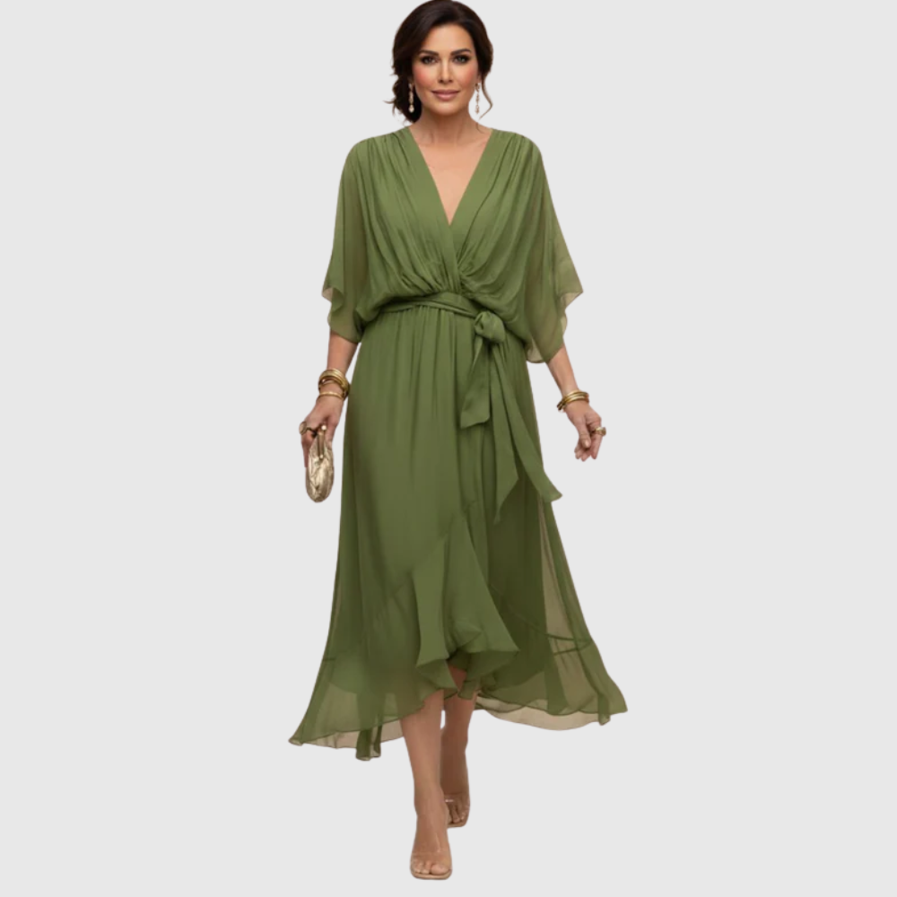 Tilly - Elegant V-Neck Chiffon Dress