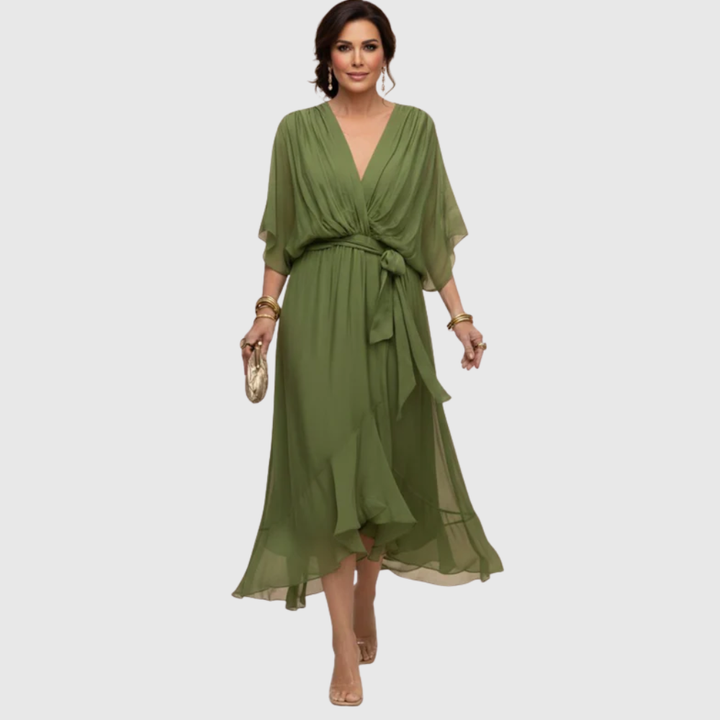 Tilly - Elegant V-Neck Chiffon Dress